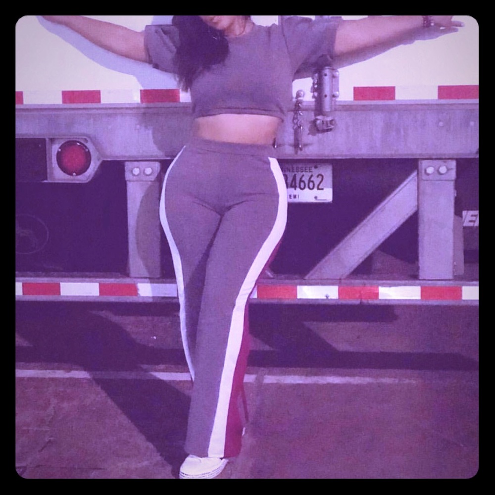 Crop top and pants.Thick material.Worn once.Large
